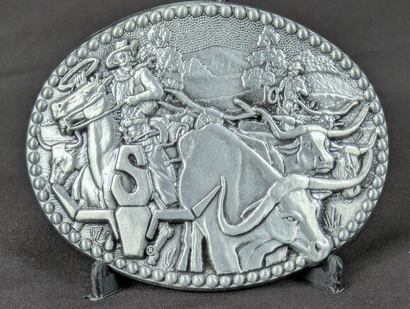 Zee Other - Vintage Award Design Medals Zee Series Western Cowboy Longhorn Belt Buckle Metal